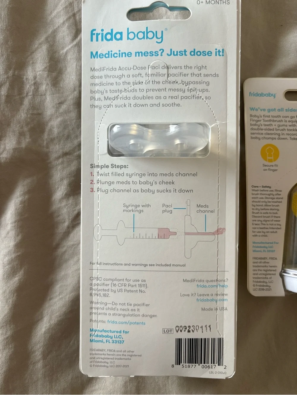 Frida Baby Finger Toothbrush & medifrida Accu-Dose Paci bundle
